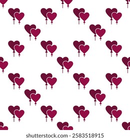 Pair Of Hearts balloons vector love and passionate emotion concept background