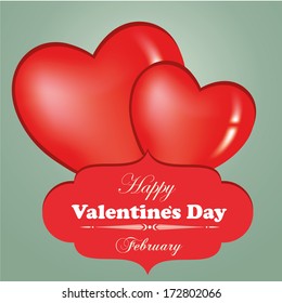 a pair of hearts and a red icon with some text
