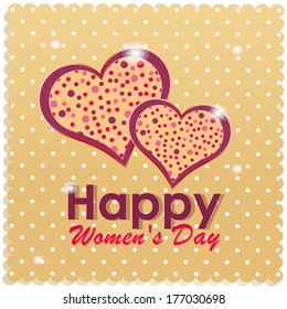 a pair of hearts and some text for women's day