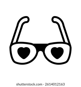A pair of heart-shaped glasses symbolizing love, fun, and style
