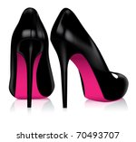 pair of high heel shoes. fashion. fashionable shoe vector.
