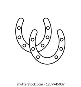 pair of horseshoes simple vector linear icon