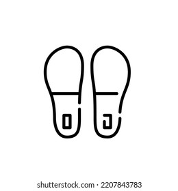 Pair of hotel slippers. Pixel perfect, editable stroke icon