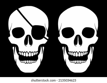 a pair of human head skulls vector