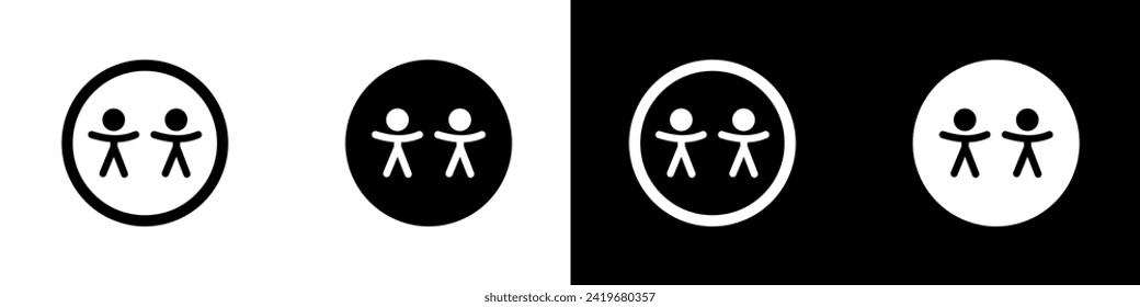 Pair human icon illustration. Simple male vector symbol. Isolated graphic illustration silhouette person. Figure boy symbol set. Man icon in vector design style