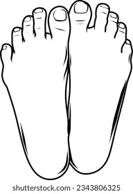 pair of human leg line art