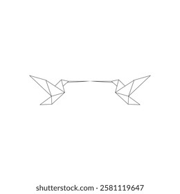 Pair Hummingbird Colibri Polygonal Lines, can use for Logo, Pictogram, Bird Figure, Website, Apps, or Graphic Design Element. Vector Illustration