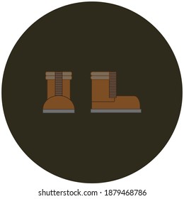 A pair of hunter boots or a boot. Rubber or leather footwear for the hunting season