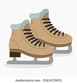 Pair of ice skates vector illustration isolated on white background	