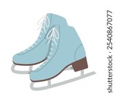 pair of ice skates, winter sport- vector illustration