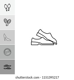 Pair icon. collection of 6 pair outline icons such as slippers, maracas, maraca, woman shoe. editable pair icons for web and mobile.