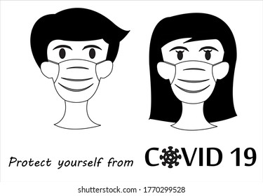 pair images using masks to avoid and protect themselves from the corona virus