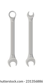 pair of Industrial spanner illustration, vector clipart on a white background.