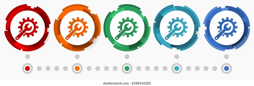 pair, industry, service concept concept vector icon set, flat design pointers, infographic template