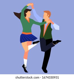 A pair of Irish dancing young men in a flat style.