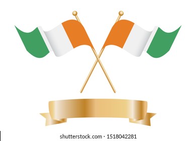 Pair of Ivory Coast flags for celebration