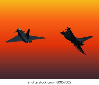 Pair of jet fighters