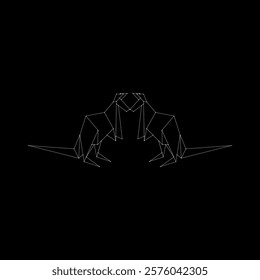 Pair Kangaroo Polygonal Lines, can use for Logo, Pictogram, Animal Figure, Website, Apps, or Graphic Design Element. Vector Illustration