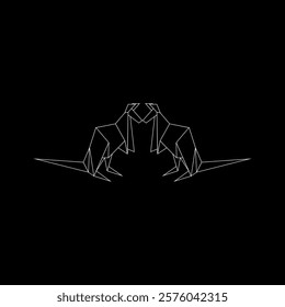 Pair Kangaroo Polygonal Lines, can use for Logo, Pictogram, Animal Figure, Website, Apps, or Graphic Design Element. Vector Illustration