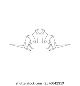 Pair Kangaroo Polygonal Lines, can use for Logo, Pictogram, Animal Figure, Website, Apps, or Graphic Design Element. Vector Illustration