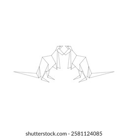 Pair Kangaroo Polygonal Lines, can use for Logo, Pictogram, Animal Figure, Website, Apps, or Graphic Design Element. Vector Illustration