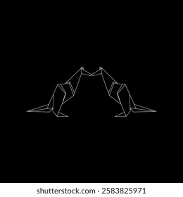 Pair Kangaroo Polygonal Lines, can use for Logo, Pictogram, Animal Figure, Website, Apps, or Graphic Design Element. Vector Illustration