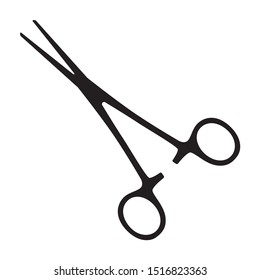 A pair of Kelly forceps for surgical use flat vector icon for medical apps and websites