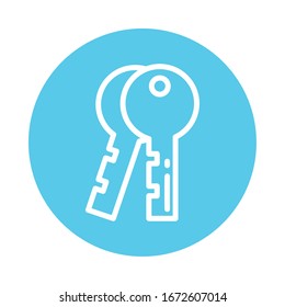 pair of keys, block and flat style icon vector illustration design