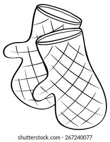 Pareja de guantes de cocina de una manera sencilla