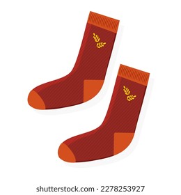 Par de medias de punto, plano de ilustración vectorial.