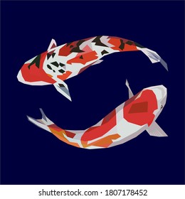 pair of koi fish in vector art