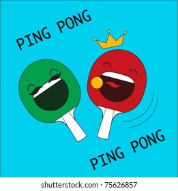pair of laughing ping pong rockets
