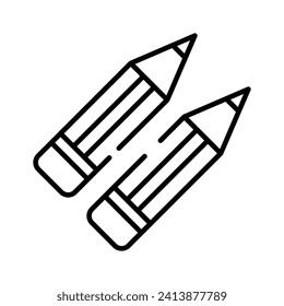 A pair of Lead pencils vector in trendy design style, isolated on white background