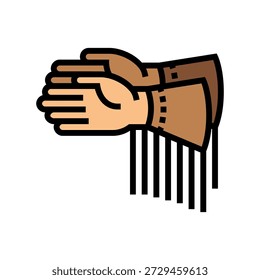 pair of leather gloves color icon vector. pair of leather gloves sign. isolated symbol illustration