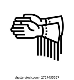 pair of leather gloves line icon vector. pair of leather gloves sign. isolated contour symbol black illustration