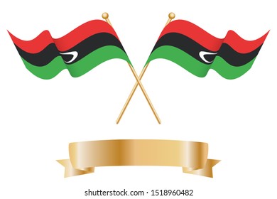 Pair of Libya flags for celebration.