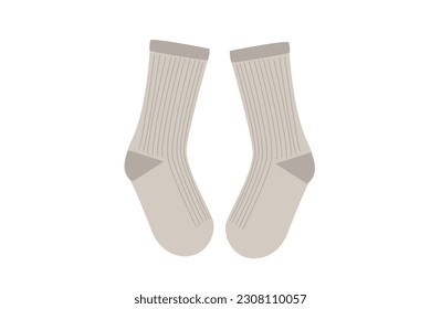 Pair of light brown socks isolated on white background