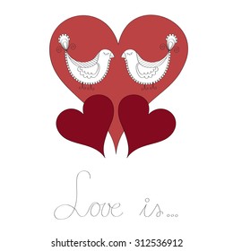 Pair of lovebirds vector background
