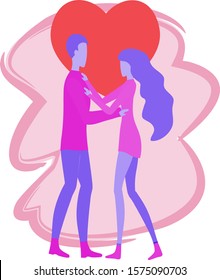 pair of lovers in bright colors