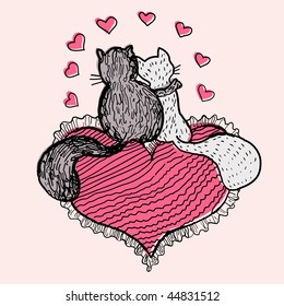 A pair of lovers cats