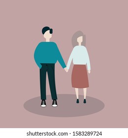 A pair of lovers on Valentine's Day. Suitable for flyers or holiday cards. Made in vector.