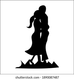 a pair of lovers on white blackground