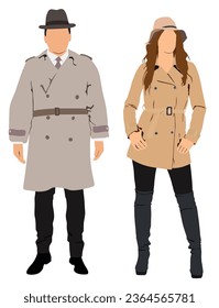 Pair of male and female detective.	