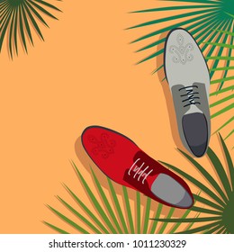 pair of man shoes vector