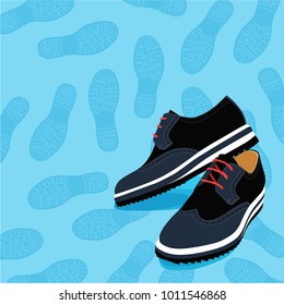 pair of man shoes vector