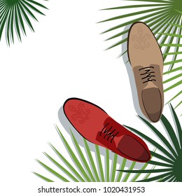 pair of man shoes vector