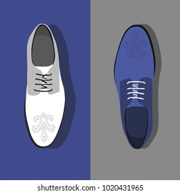 pair of man shoes vector