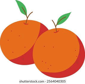 A pair of Mandarin oranges representing prosperity and tradition, perfect for website, application, printing, document, poster design, etc.