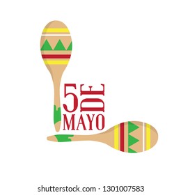 Pair of maracas. Cinco de mayo. Vector illustration design