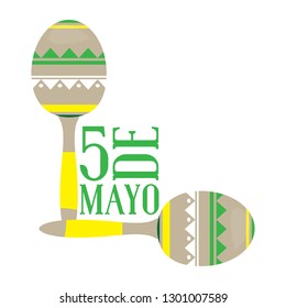 Pair of maracas. Cinco de mayo. Vector illustration design